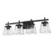 Z-Lite Lauren Vanity, 4-Light, 30.5 In.W x 6.5 In.L x 8.5 In.H, Matte Black/Clear 819-4V-MB - alternate 6